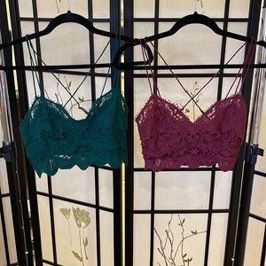 Set of 2 Free People Lace Bralettes